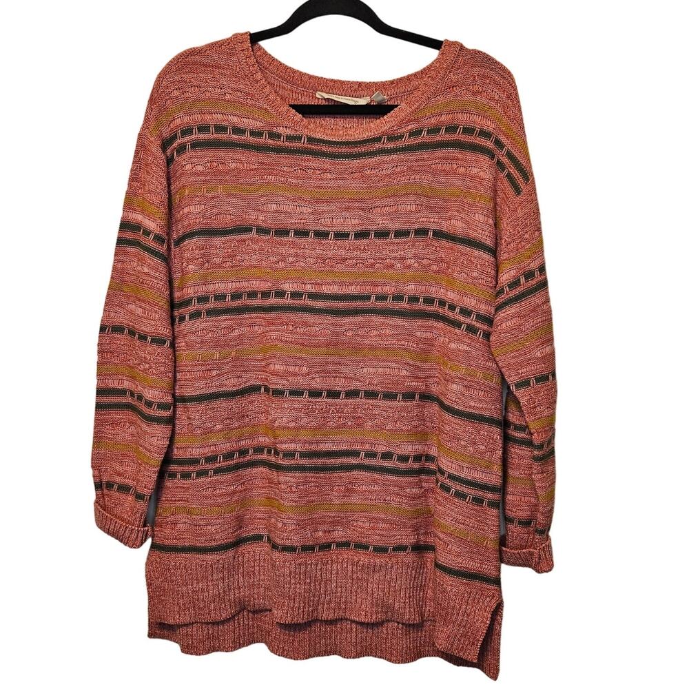 NWT Soft Surrounding S Lisabetta Art lightweigth knit Striped Sweater Top sz Med